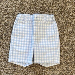 Janie and Jack Light Blue Gingham Men's Shorts